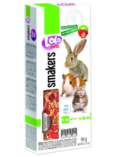 LOLOPets Smakers 2 klasy jahodové pro hlodavce 90 g
