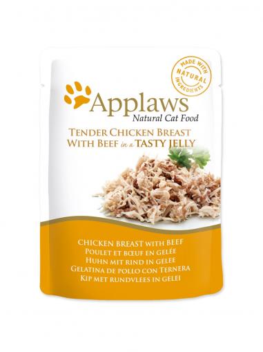 Applaws kapsička cat pouch chicken with beef in jelly 70 g