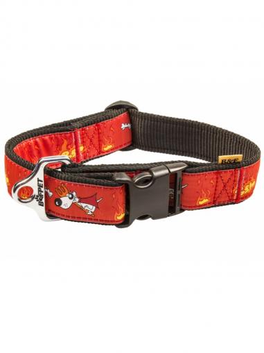 BafPet Obojek popruh ANDĚL & ĎÁBEL červený 40-66 cm/30 mm