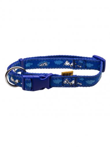 BafPet Obojek popruh ANDĚL & ĎÁBEL modrý 40-66 cm/25 mm