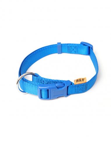 BafPet Obojek popruh JEDNOBAREVNÝ modrý 40-66 cm/25 mm