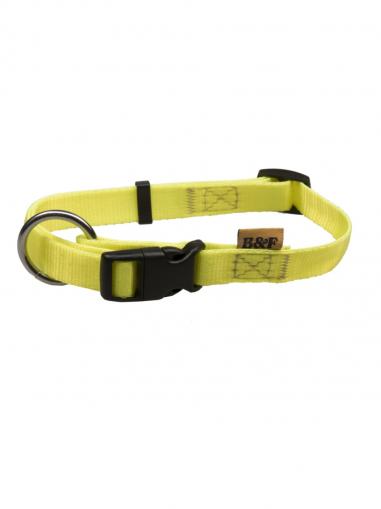 BafPet Obojek popruh NEON žlutý 18-26 cm/10 mm