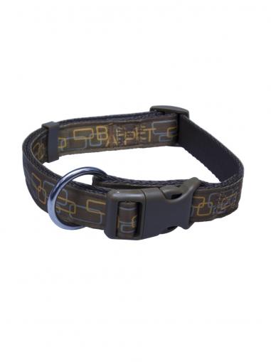 BafPet Obojek popruh OBDÉLNÍČKY hnědý 18-26 cm/10 mm