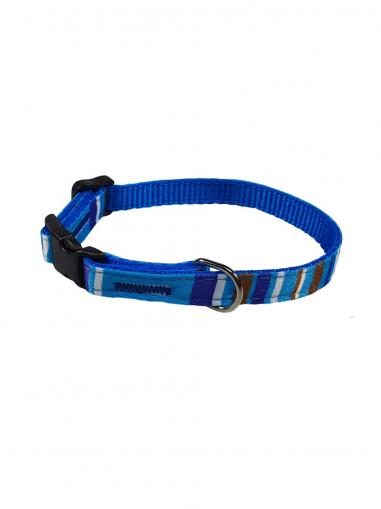 BafPet Obojek popruh PROUŽKY modrý 18-26 cm/10 mm