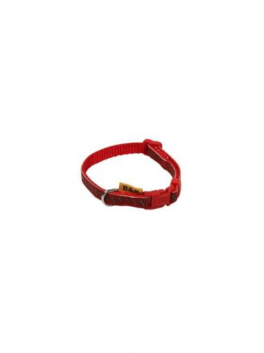 BafPet Obojek popruh reflexní KOSTIČKY červený 20-30 cm/10 mm