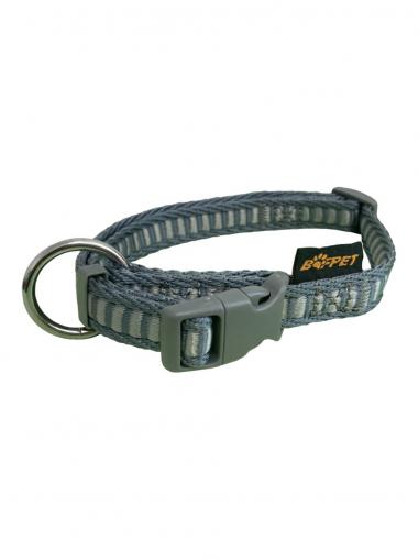 BafPet Obojek popruh ŽEBŘÍK stříbrný 40-66 cm/25 mm