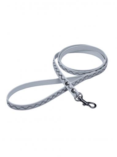 BafPet Vodítko koženka VLNKY bílé 120 cm/12 mm