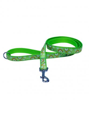 BafPet Vodítko popruh KROUŽKY zelené 150 cm/20 mm