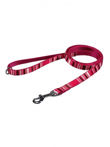 BafPet Vodítko popruh PROUŽKY růžové 150 cm/15 mm