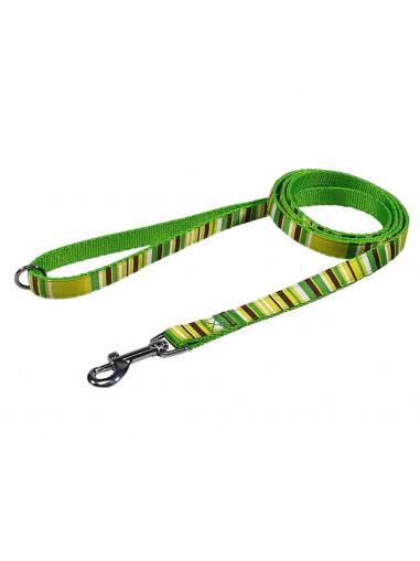 BafPet Vodítko popruh PROUŽKY zelené 120 cm/10 mm