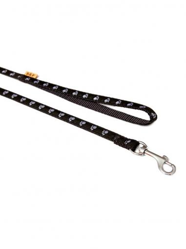 BafPet Vodítko popruh TLAPKY černé 120 cm/10 mm