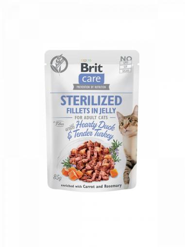 Brit Care Cat Pouch Sterilized Fillets in Jelly Hearty Duck & Tender Turkey 85 g