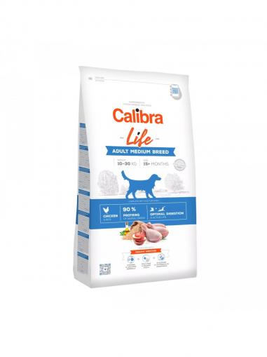 Calibra Dog Life Adult Medium Breed Chicken 12 kg + 2.5 kg ZDARMA