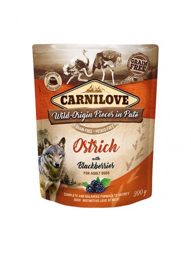 Carnilove Dog Pouch Paté Ostrich with Blackberries 300 g