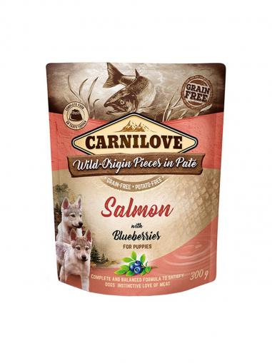 Carnilove Dog Pouch Paté Salmon with Blueberries for Puppies 300 g