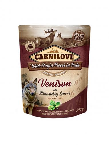 Carnilove Dog Pouch Paté Venison with Strawberry Leaves 300 g