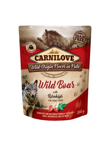 Carnilove Dog Pouch Paté Wild Boar with Rosehips 300 g