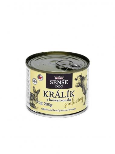 Falco SENSE DOG králík a hovězí kousky svaloviny 200 g