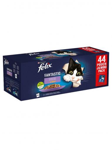 Felix Fantastic Multipack hovězí, kuřecí, losos, tuňák v želé 44x85 g