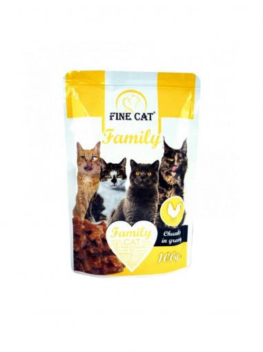 24 x Fine Cat Family kapsička s kuřecím 100 g