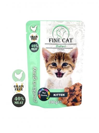 Fine Cat kapsička grain-free kitten kuřecí v omáčce 100 g