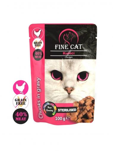 Fine Cat kapsička grain-free Sterilised kuřecí v omáčce 100 g