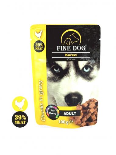 Fine Dog kapsička adult kuřecí v omáčce 100 g