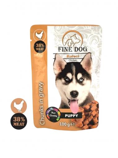 Fine Dog kapsička puppy kuřecí v omáčce 100 g