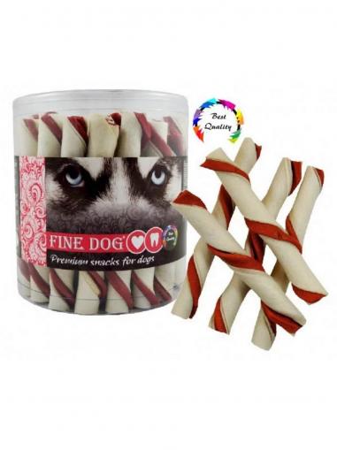 Fine Dog Rawhide roll bílá+hovězí 35 ks