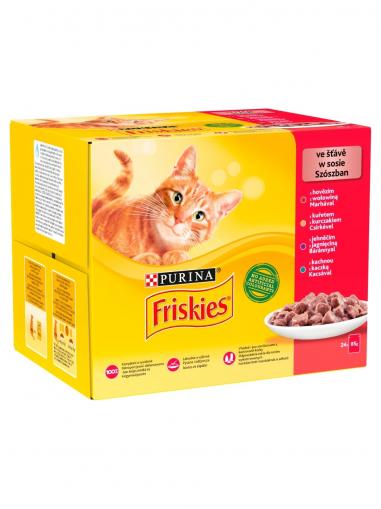 Friskies Cat multipack kuřecí,hovězí,jehněčí a kachní ve šťávě 24x85 g