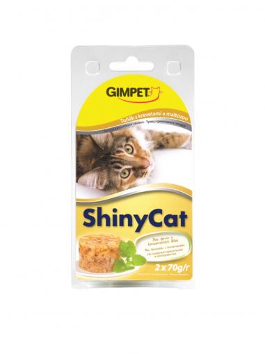 Gimpet Konzerva SHINY CAT tuňák, krevety, maltóza 2x70 g