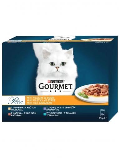 Gourmet Perle Multipack mini filetky ve šťávě 12x85 g (krůta, tuňák, kachna, jehně)
