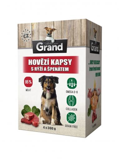 Grand DELUXE kapsa hovězí s rýží a špenátem 4x300 g