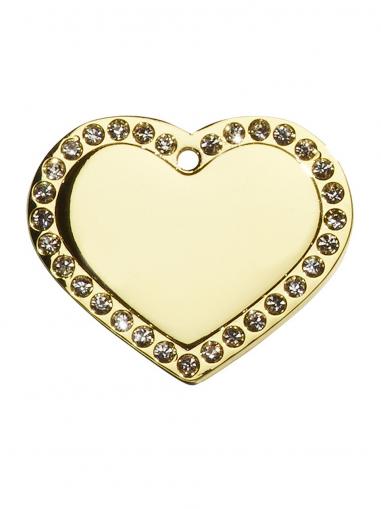 Psí známka Glamour Srdce velké zlaté 37x29 mm