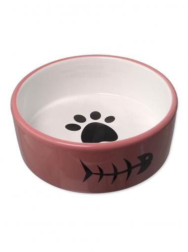 Magic Cat Miska keramická růžová/bílá 12,5x4,5 cm 350 ml