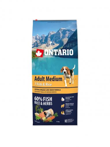 Ontario Adult Medium Fish & Rice 12 kg