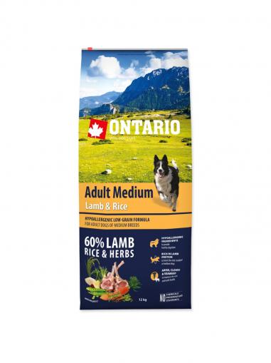 Ontario Adult Medium Lamb & Rice 12 kg