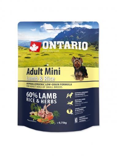 Ontario Adult Mini Lamb & Rice 750 g