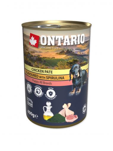 Ontario konzerva Puppy Chicken Paté Flavoured with Spirulina and Salmon oil 400 g