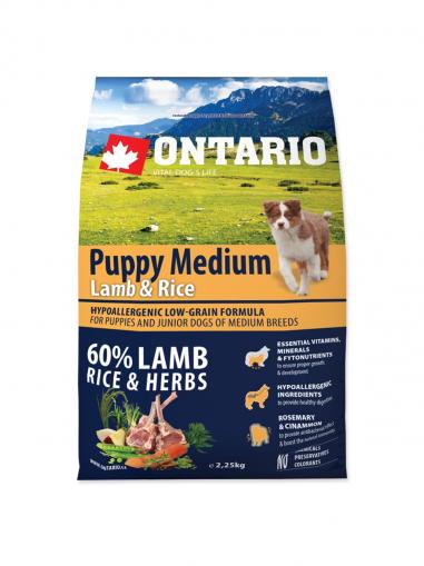 Ontario Puppy Medium Lamb & Rice 2,25 kg
