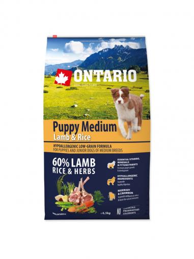 Ontario Puppy Medium Lamb & Rice 6,5 kg