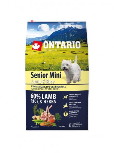 Ontario Senior Mini Lamb & Rice 6,5 kg